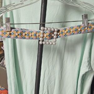POL Floral Pearl Belt OS NWOT